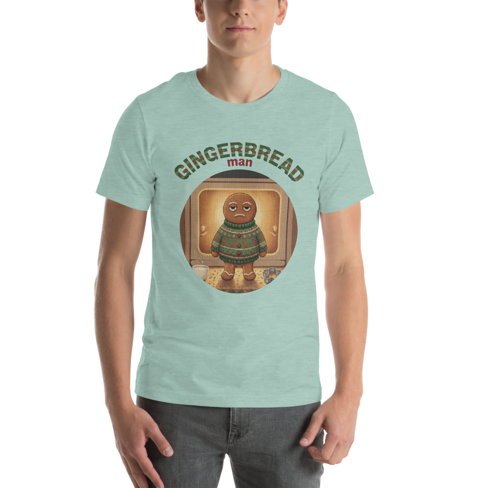 Gingerbread Man Ugly Christmas Tee โ Green model