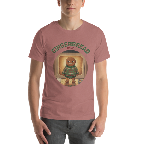 Gingerbread Man knitted-badge tee on a model