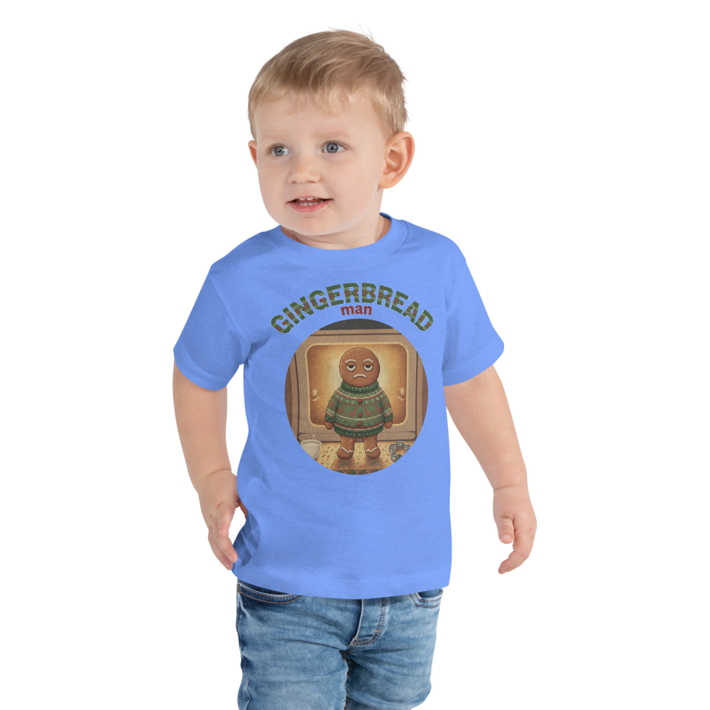 Gingerbread Man Toddler Ugly Christmas Tee โ Blue model