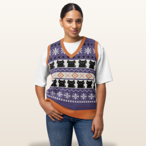 knitted fair isle Halloween sweater vest