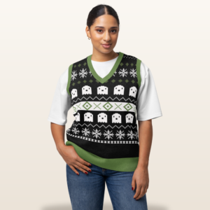 knitted fair isle Halloween sweater vest