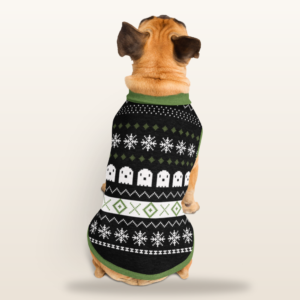 knitted fair isle Halloween dog sweater