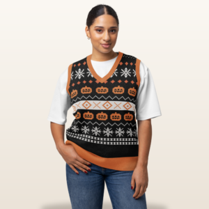 knitted fair isle Halloween sweater vest