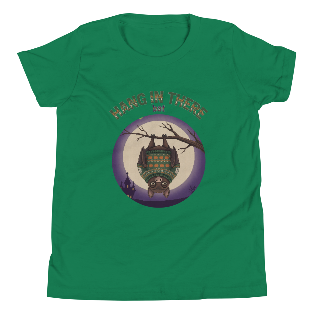 Hang In There Kids' Halloween Ugly Tee โ Green flat