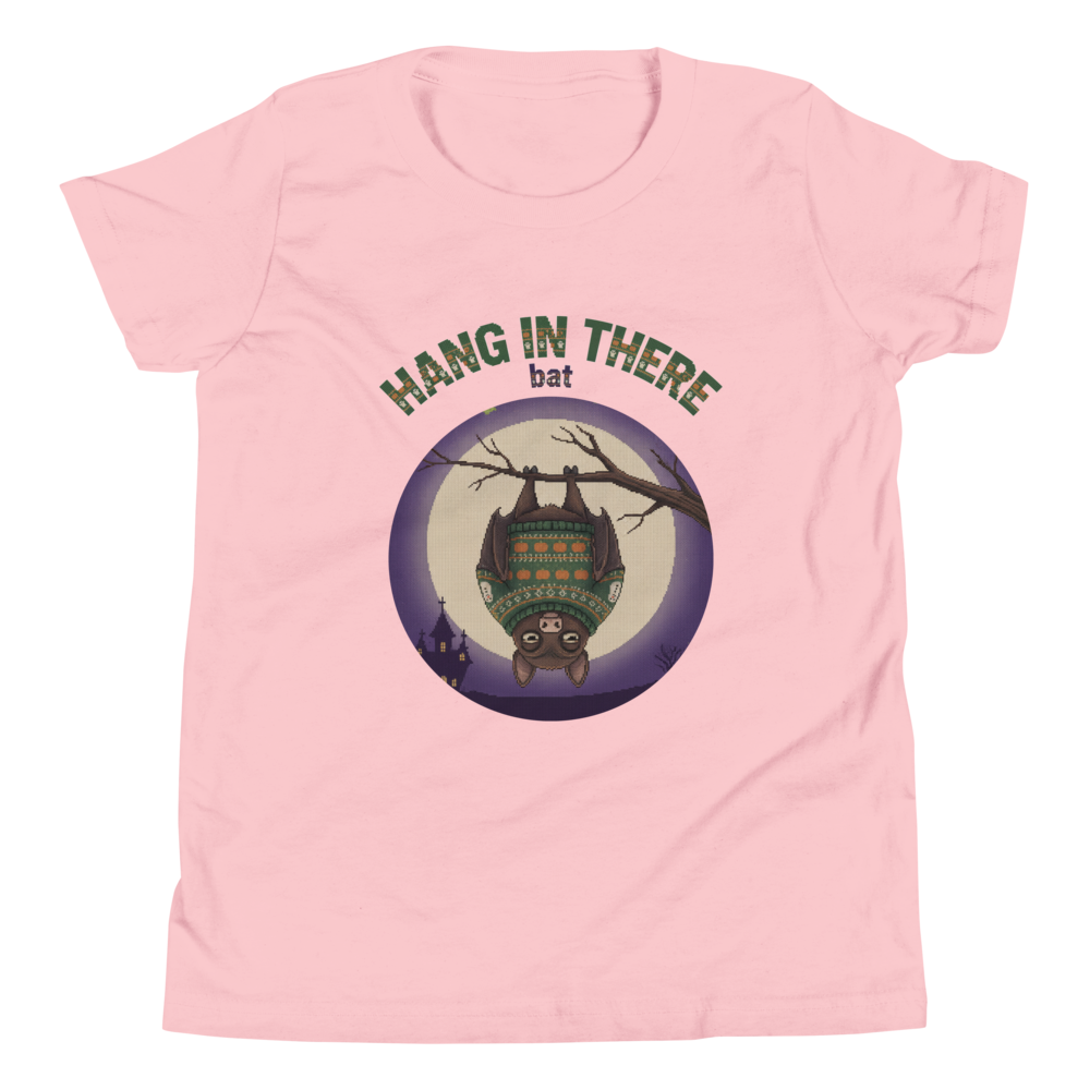 Hang In There Kids' Halloween Ugly Tee โ Light Pink flat