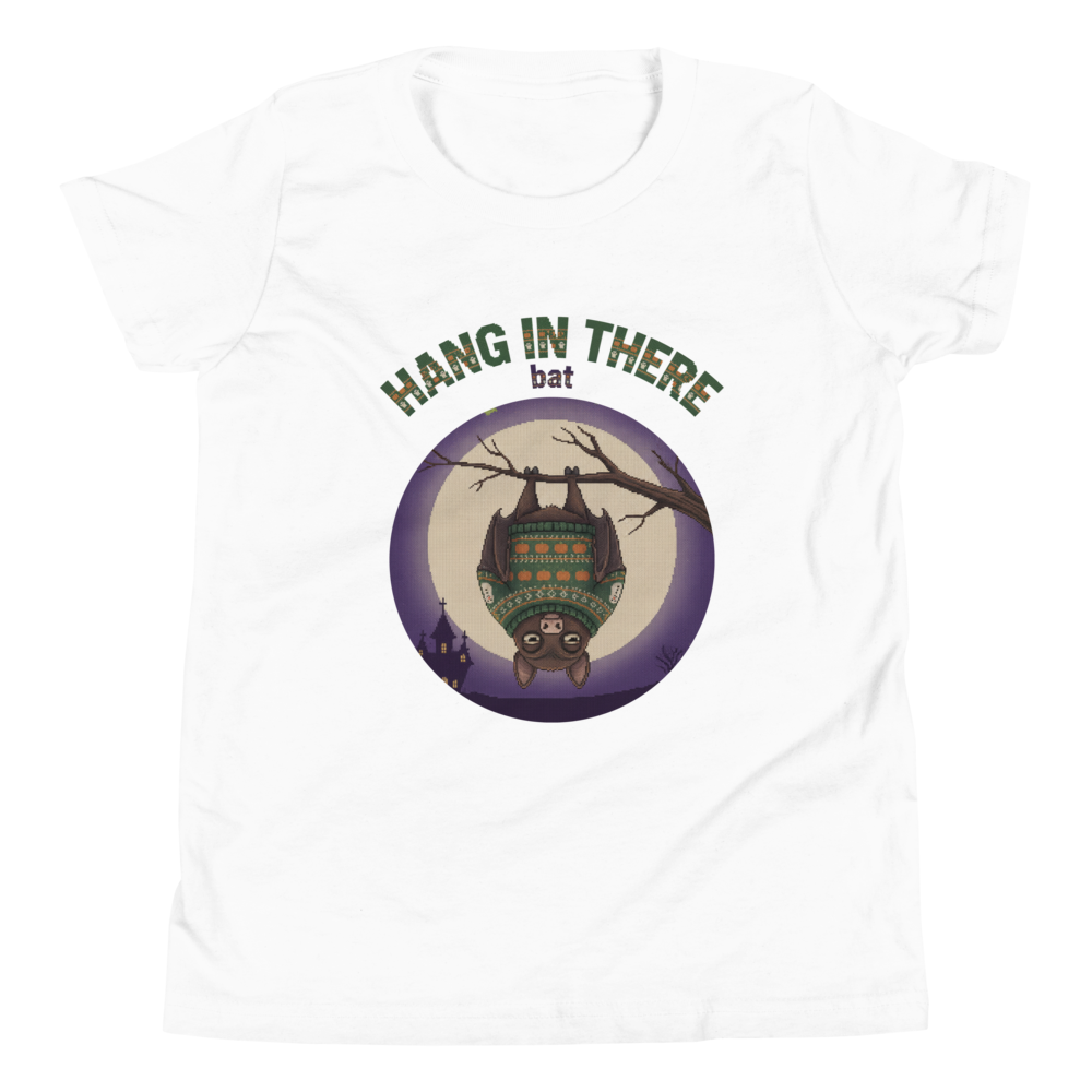 Hang In There Kids' Halloween Ugly Tee โ Pure White flat