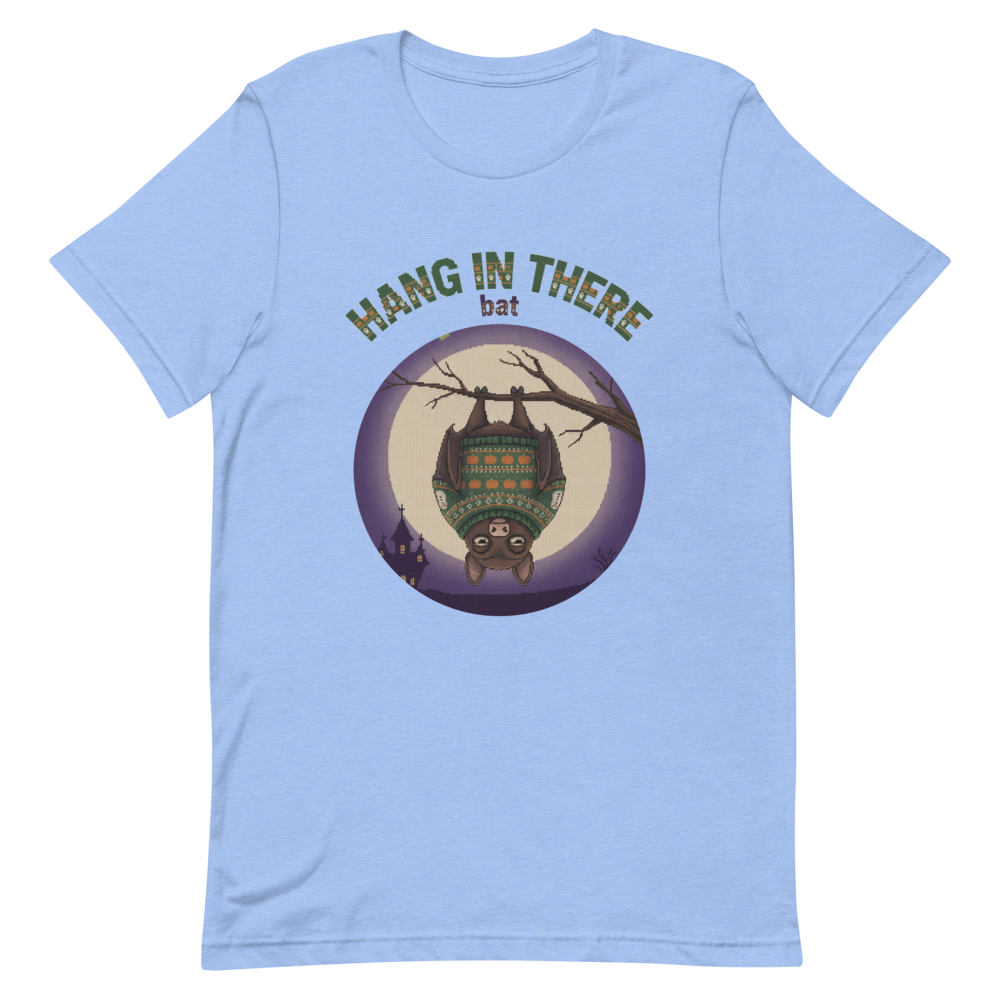 Hang In There Halloween Ugly Tee โ Blue flat