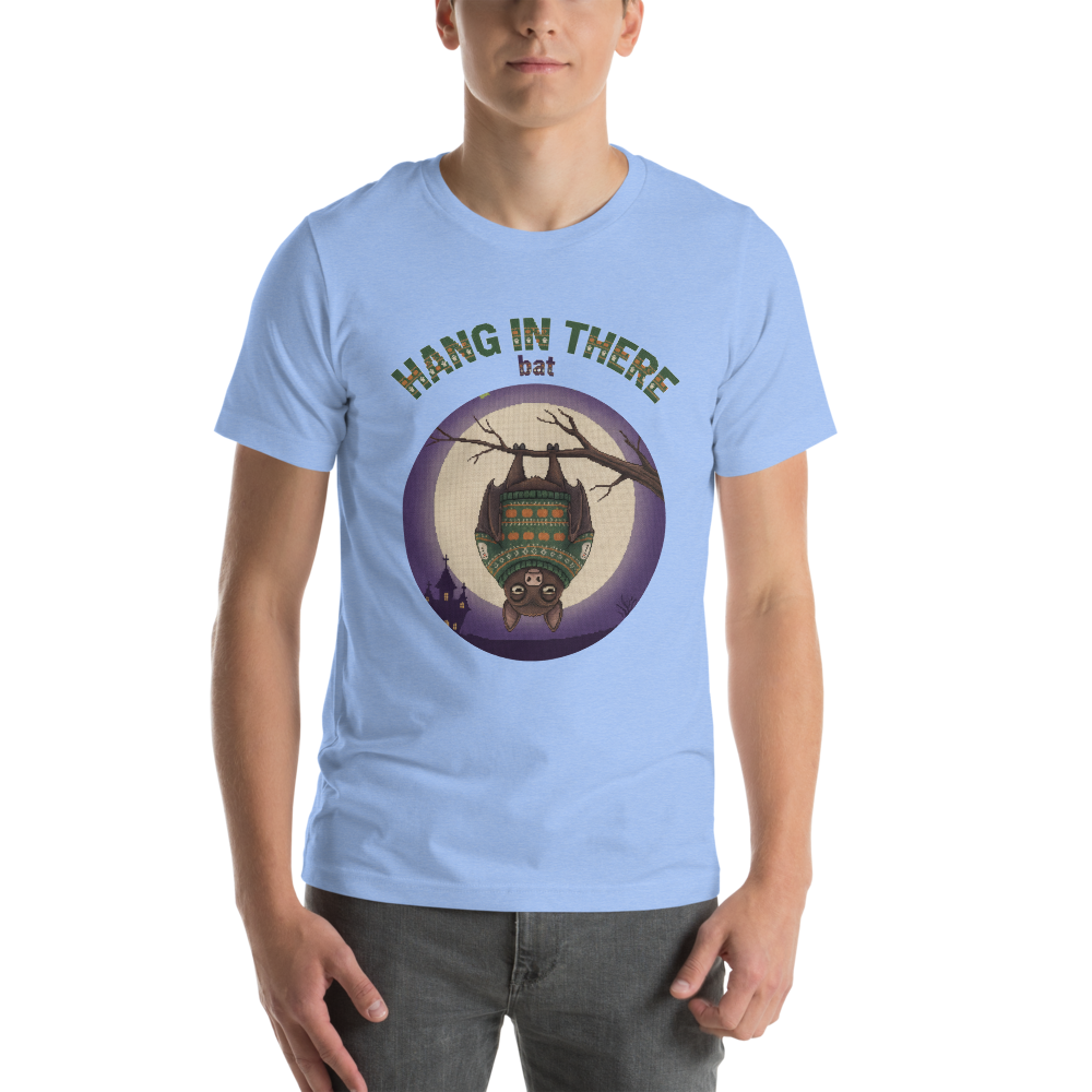 Hang In There Halloween Ugly Tee โ Blue model