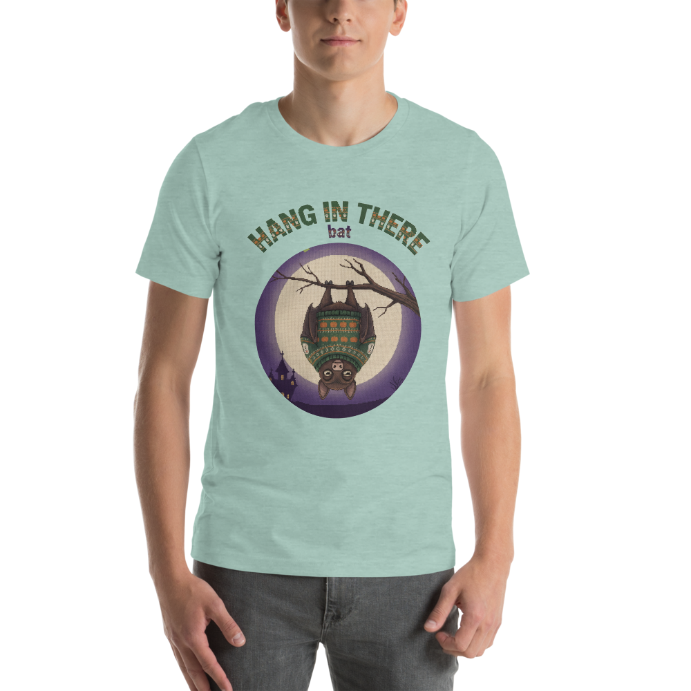 Hang In There Halloween Ugly Tee โ Green model