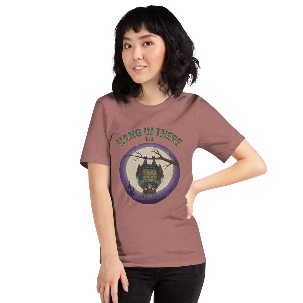Hang In There Bat Tee mauve women model