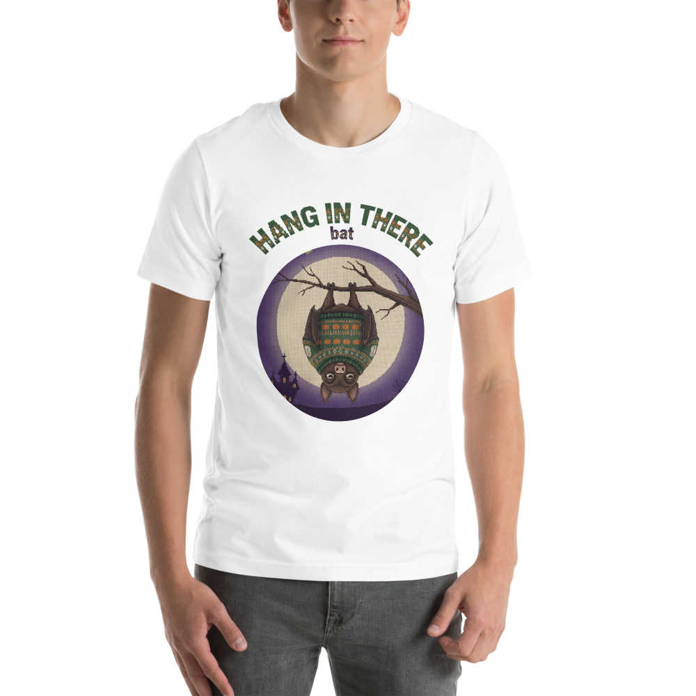 Hang In There Halloween Ugly Tee โ Pure White model