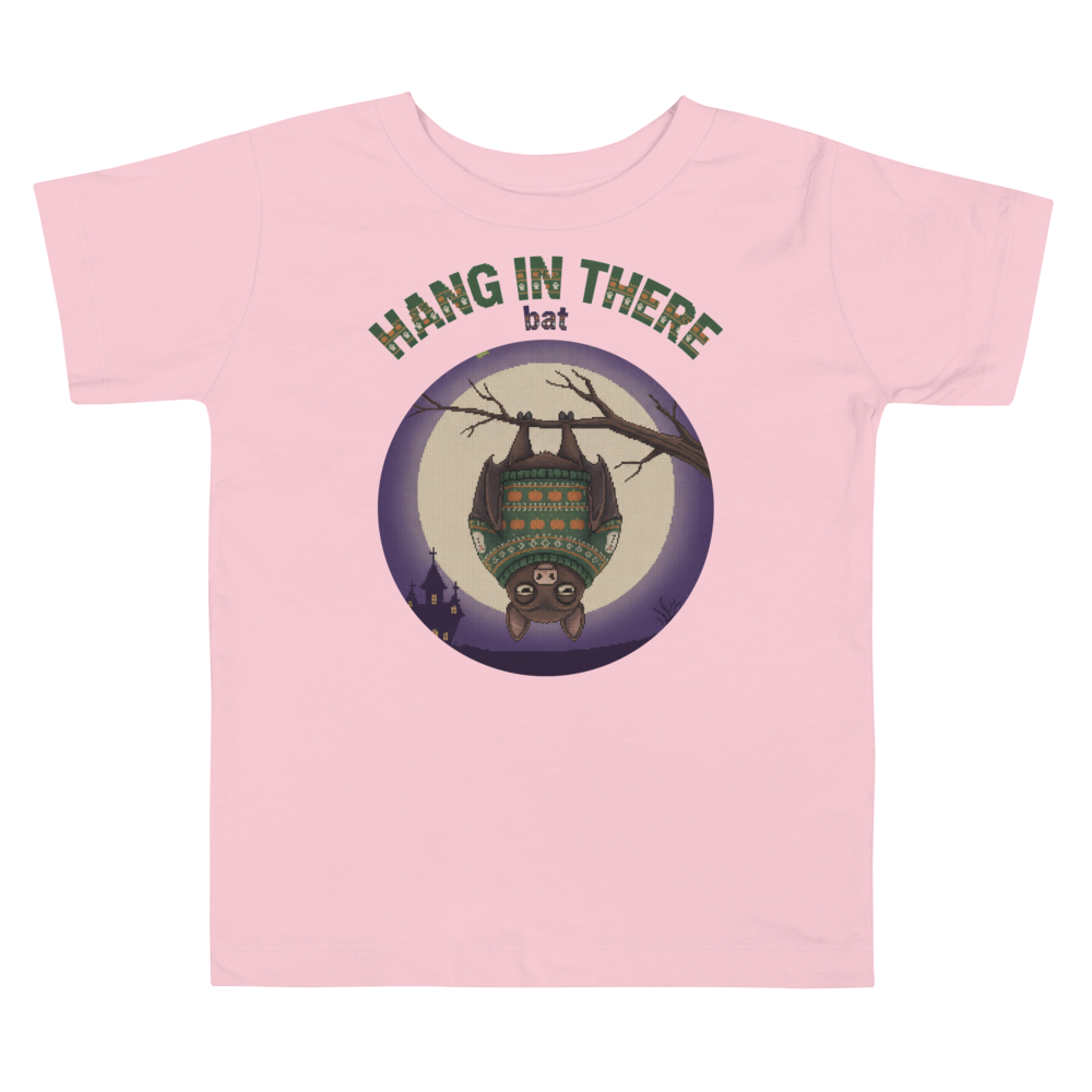 Hang In There Toddler Halloween Ugly Tee โ Light Pink flat