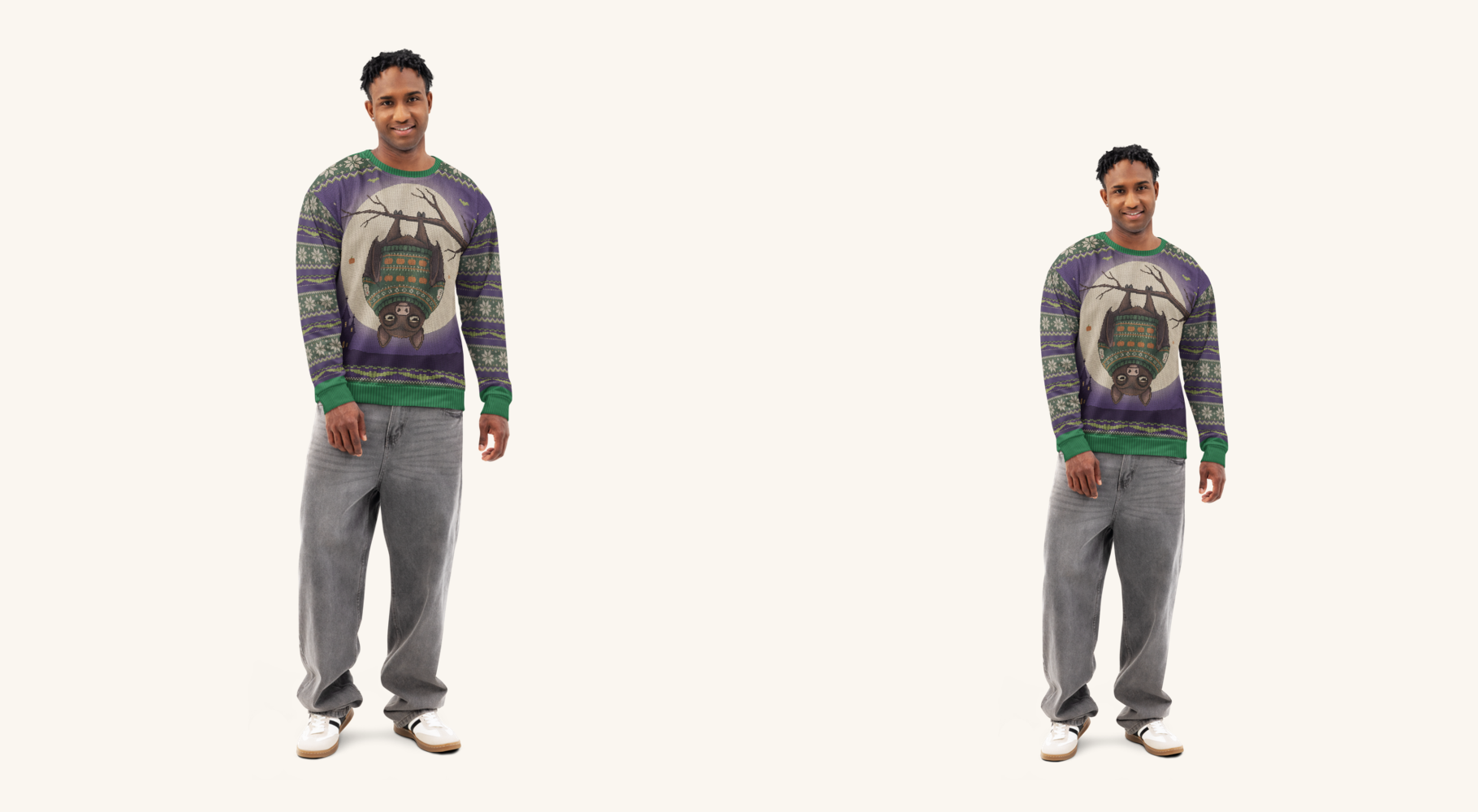 Hang In There couples sweatshirt set on two models