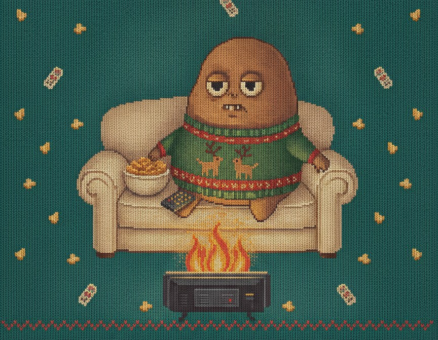 Couch Potato, as printed on the sweatshirt