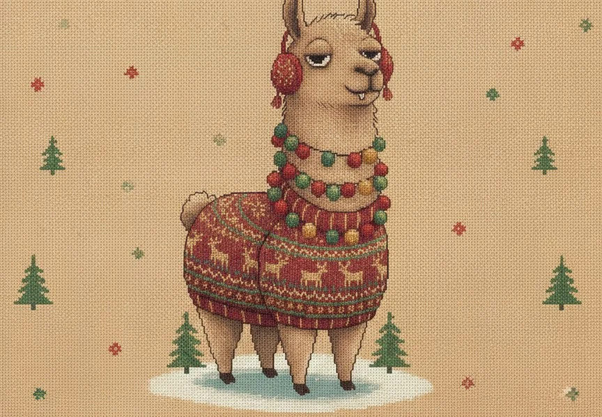 Fa La La La Llama, as printed on the sweatshirt