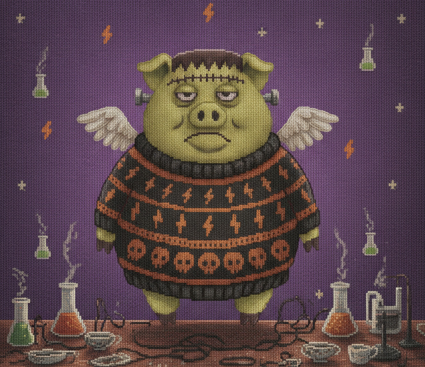 Frankenswine, as printed on the sweatshirt