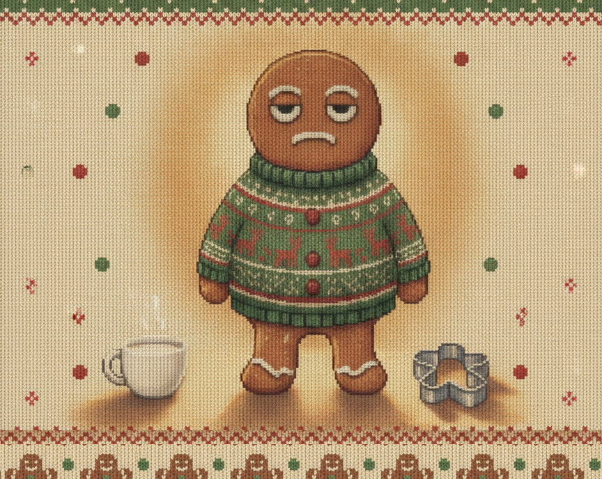 Gingerbread Man, as printed on the sweatshirt