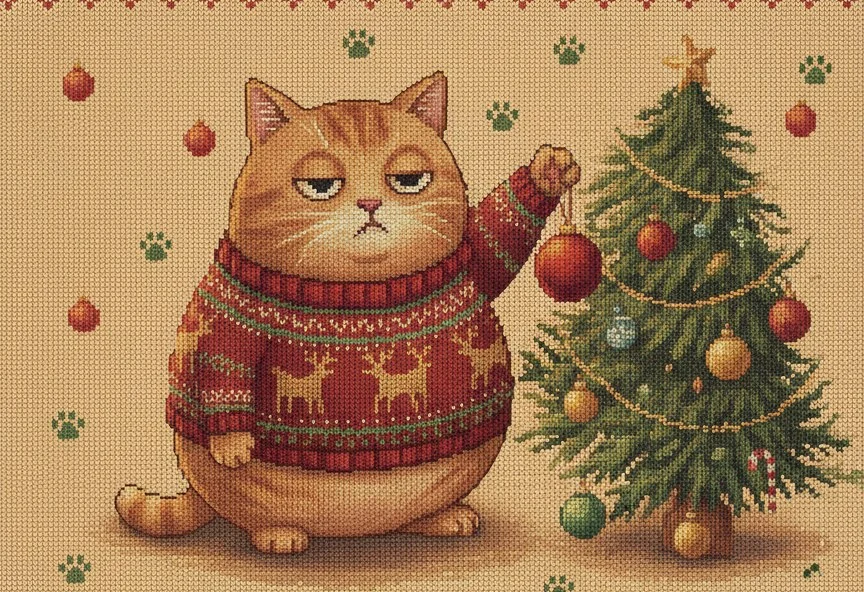 Meowy Christmas, as printed on the sweatshirt