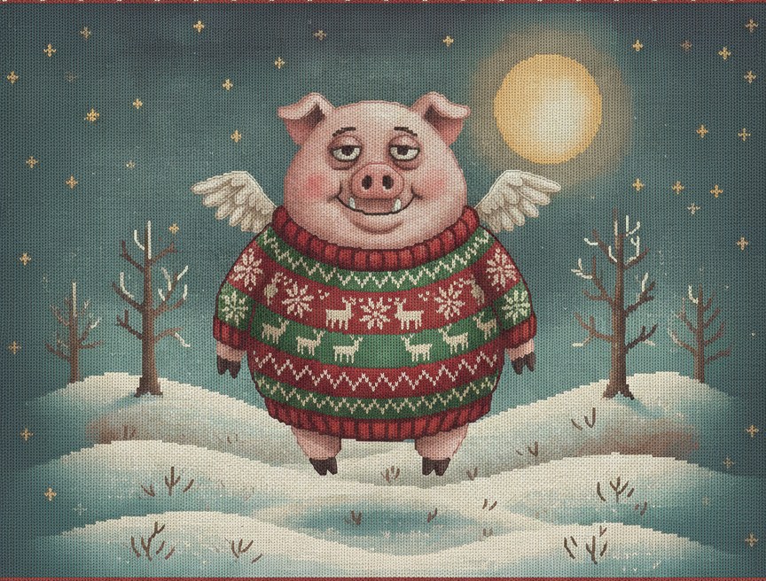 When Pigs Fly, as printed on the sweatshirt