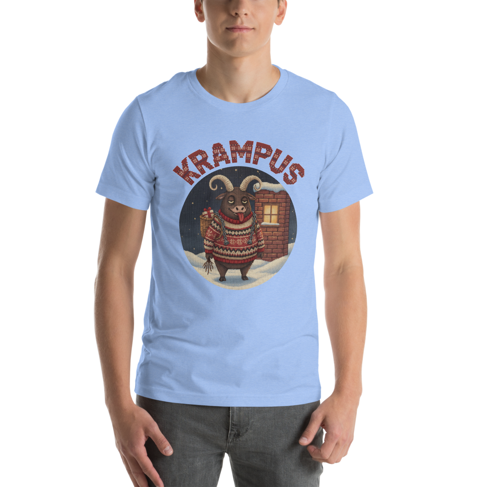 Krampus Ugly Christmas Tee โ Blue model