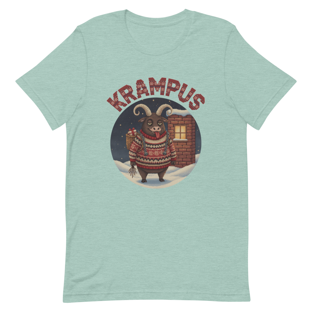 Krampus Ugly Christmas Tee โ Green flat