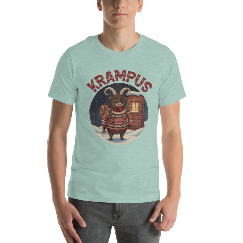 Krampus Ugly Christmas Tee โ Green model