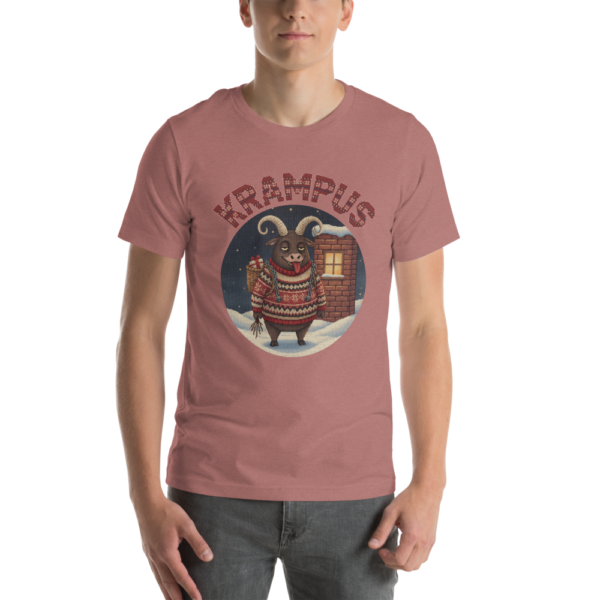 Krampus knitted-badge tee on a model