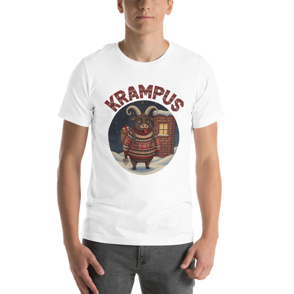Krampus Ugly Christmas Tee โ Pure White model