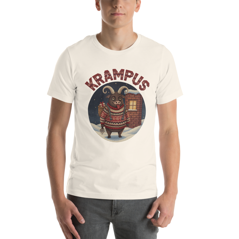 Krampus Ugly Christmas Tee โ Vintage White model