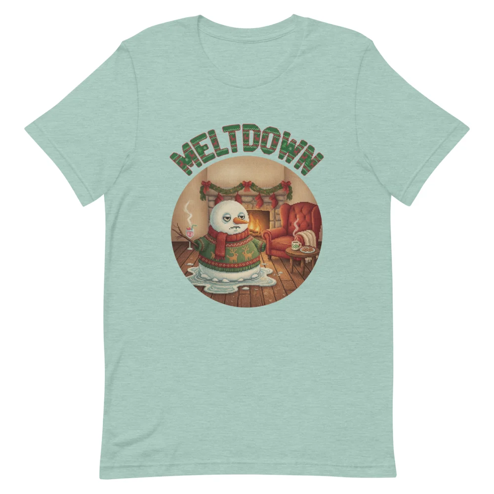 Meltdown Ugly Christmas Tee, Green flat