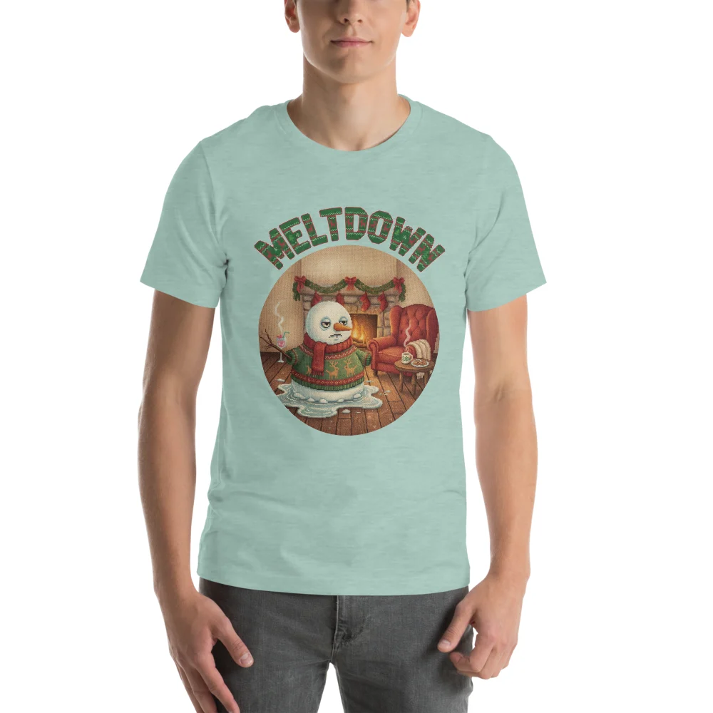 Meltdown Ugly Christmas Tee, Green model