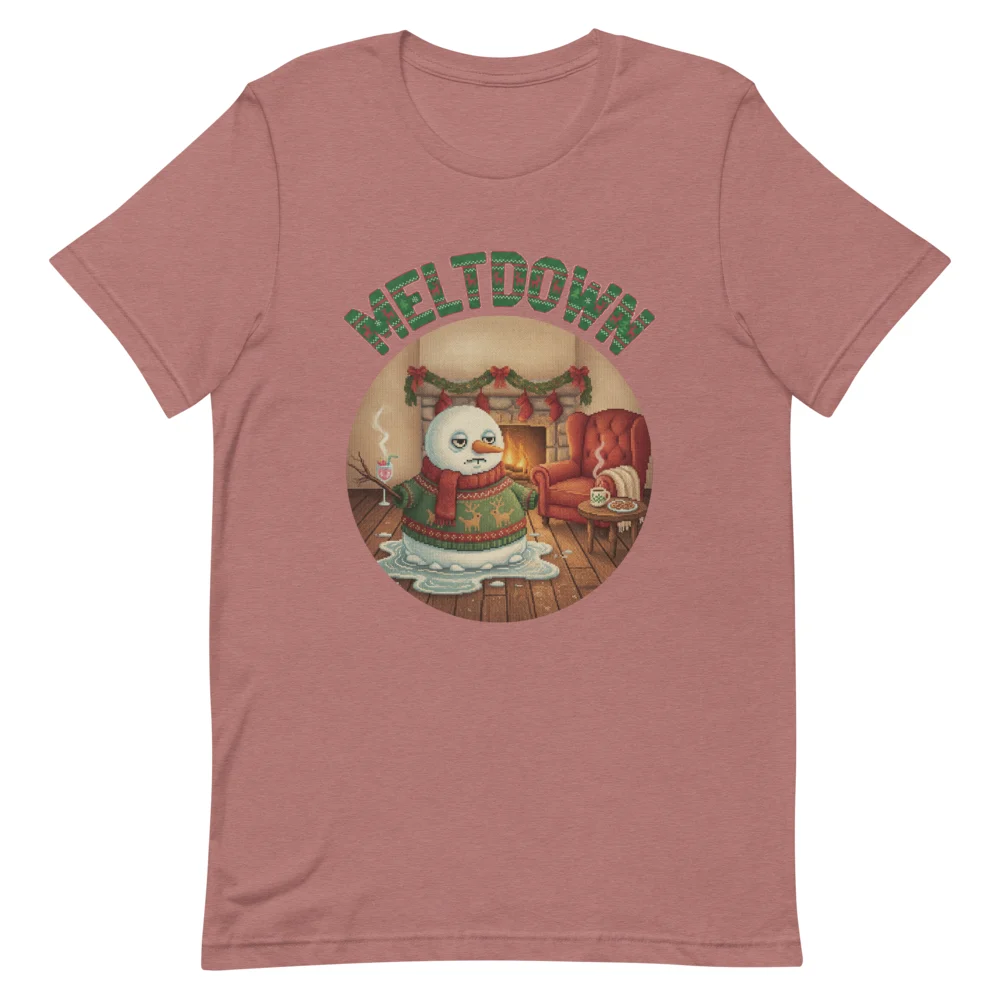 Meltdown Ugly Christmas Tee, Mauve flat