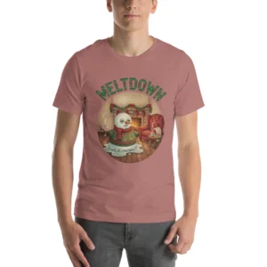 Meltdown Ugly Christmas Tee, Mauve model