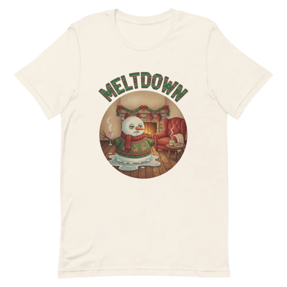 Meltdown Ugly Christmas Tee, Vintage White flat