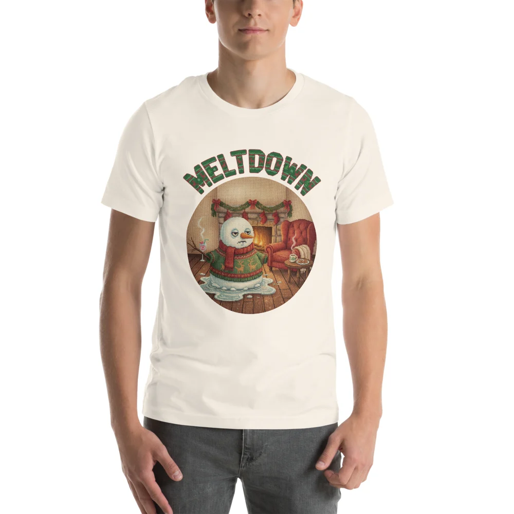Meltdown Ugly Christmas Tee, Vintage White model