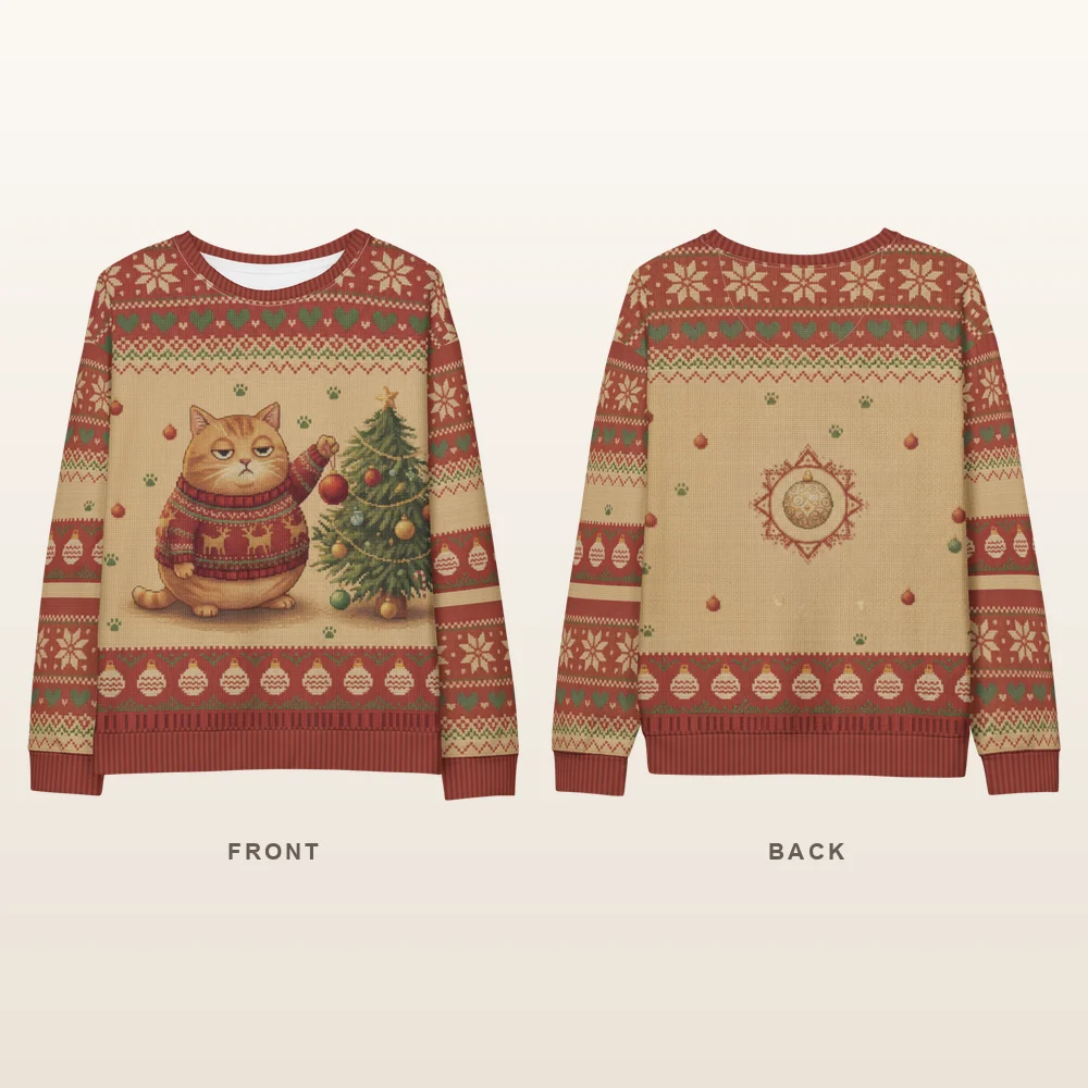 Meowy Christmas Ugly Christmas Sweater, Sweatshirt