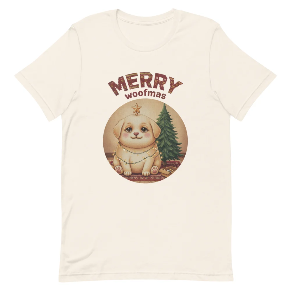 Merry Woofmas Ugly Christmas Tee - Vintage White flat