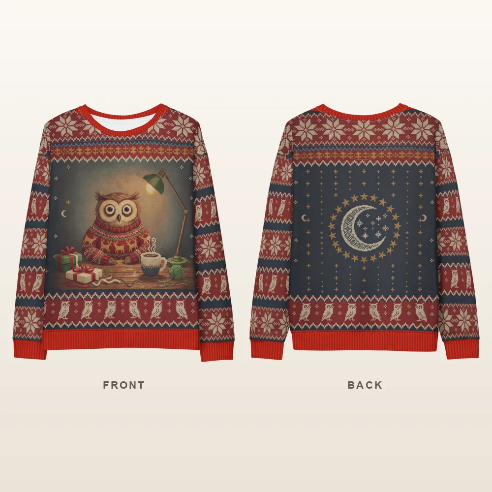 Night Owl Ugly Christmas Sweater, Sweatshirt