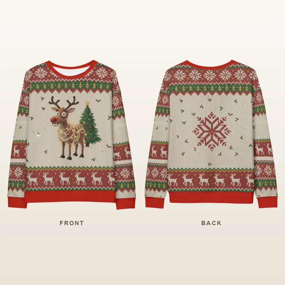 Oh Deer Ugly Christmas Sweatshirt, All-Over Print