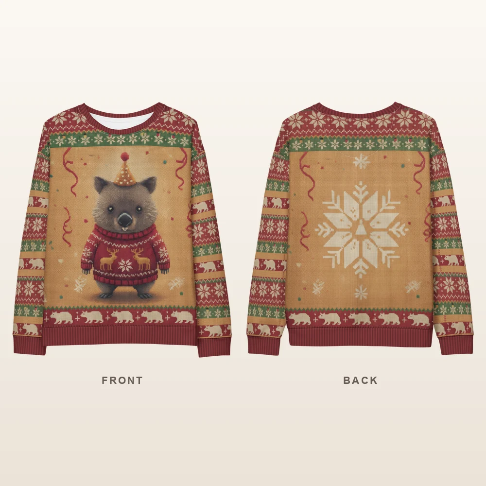 Party Animal Ugly Christmas Sweatshirt, All-Over Print