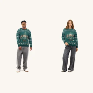 Philadelphia Fan Matching Ugly Christmas Sweaters for Couples | Two Sweatshirts