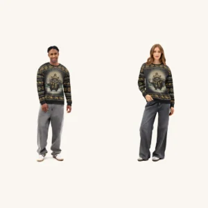 Pittsburgh Fan Matching Ugly Christmas Sweaters for Couples | Two Sweatshirts