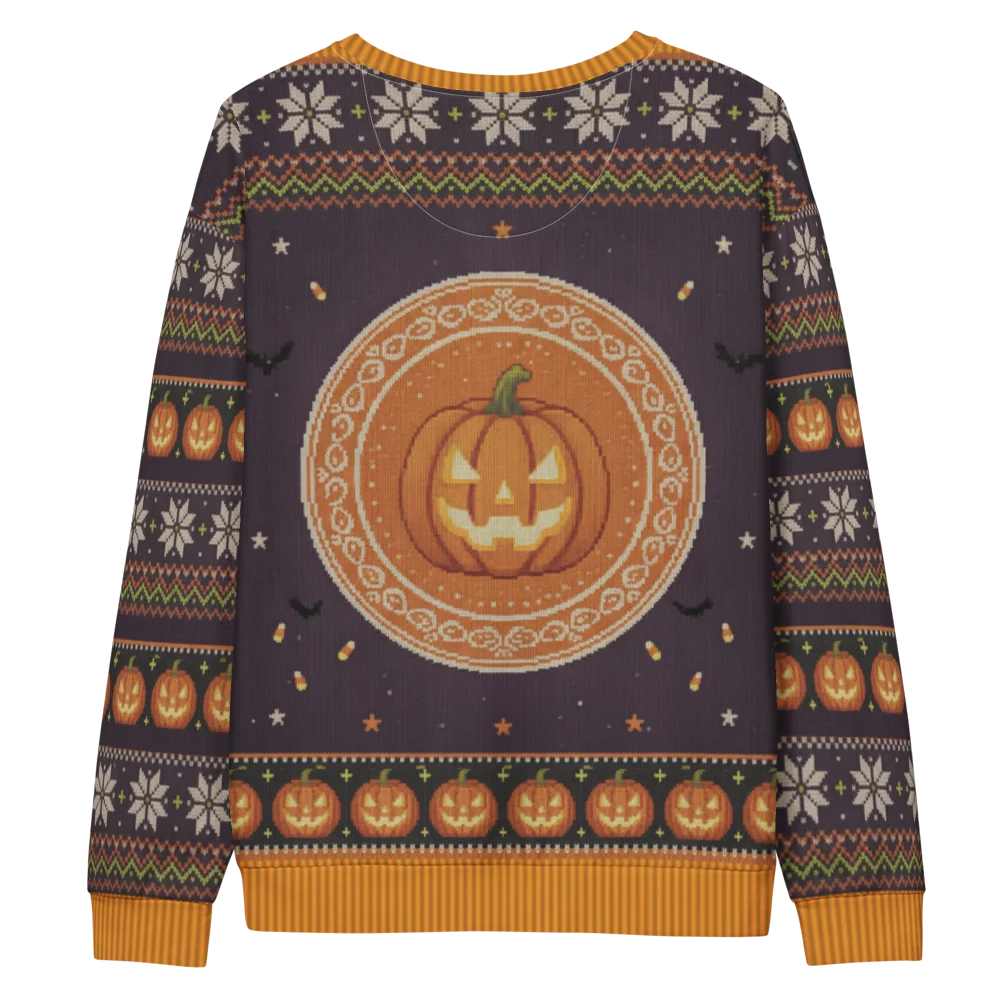 Scaredy Cat Halloween Ugly Sweatshirt, All-Over Print flat back
