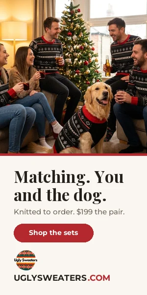 Matching knitted sets for you and the dog. $199 the pair, 20% commission.