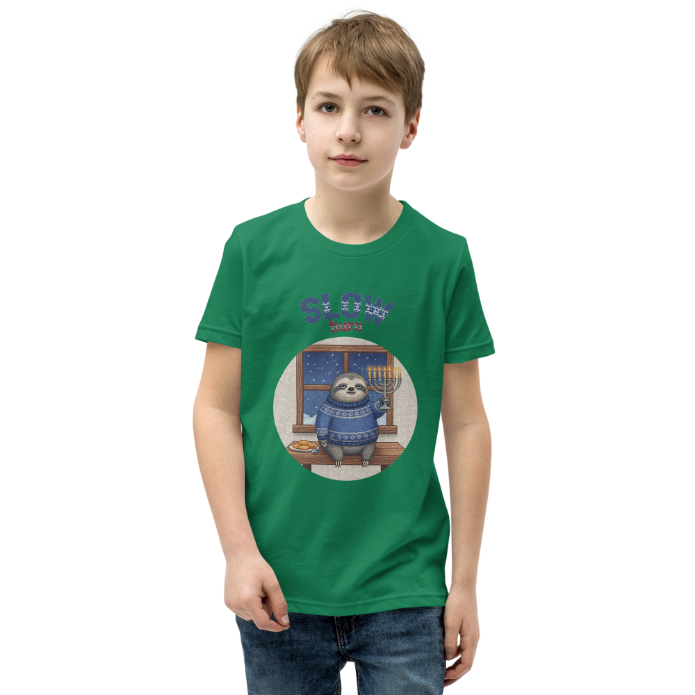 Slow Burn Kids' Ugly Christmas Tee — Green model