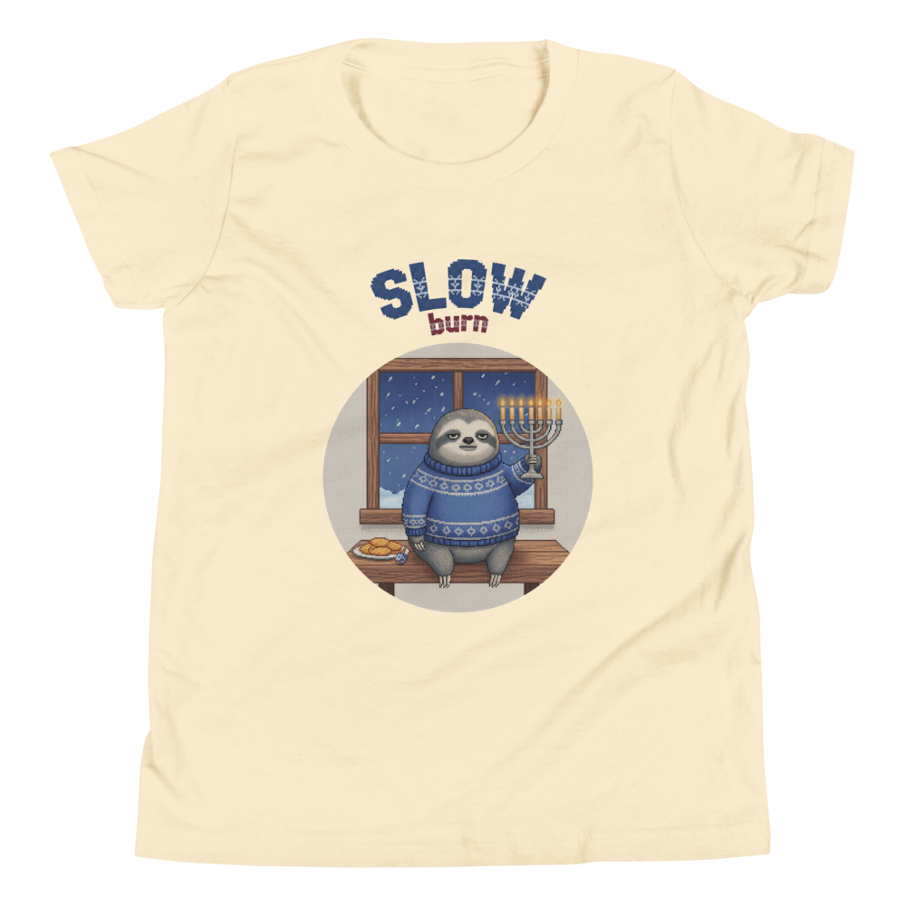 Slow Burn Kids' Ugly Christmas Tee — Vintage White flat
