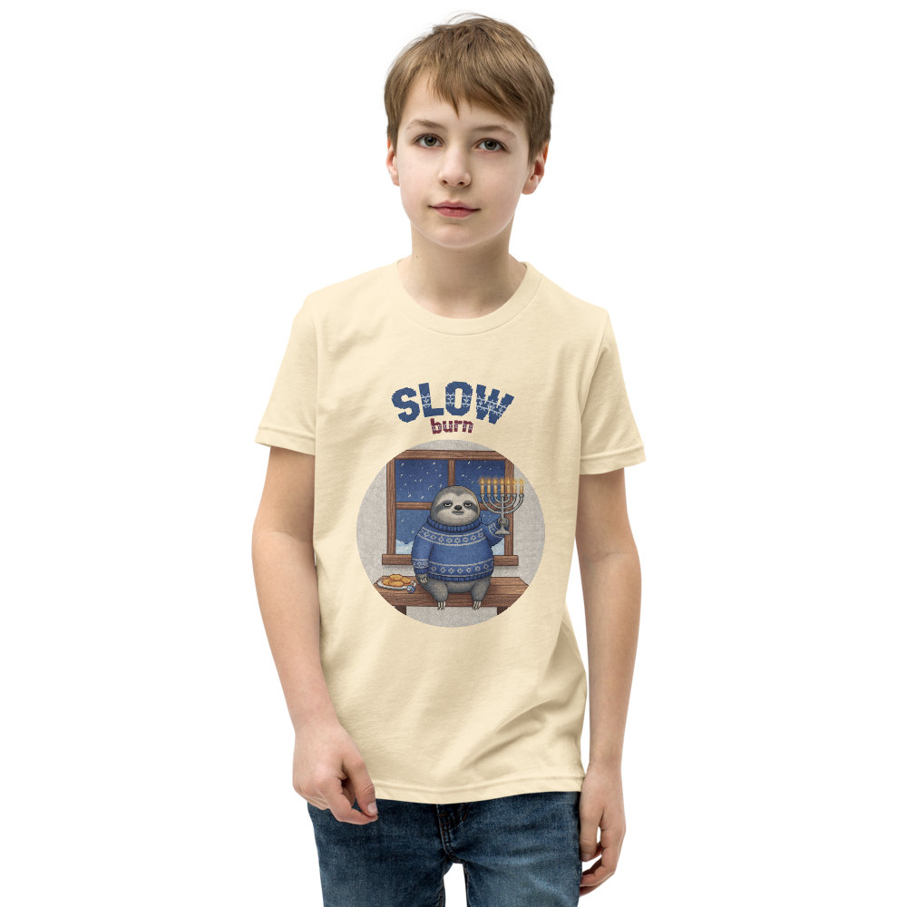 Slow Burn Kids' Ugly Christmas Tee — Vintage White model
