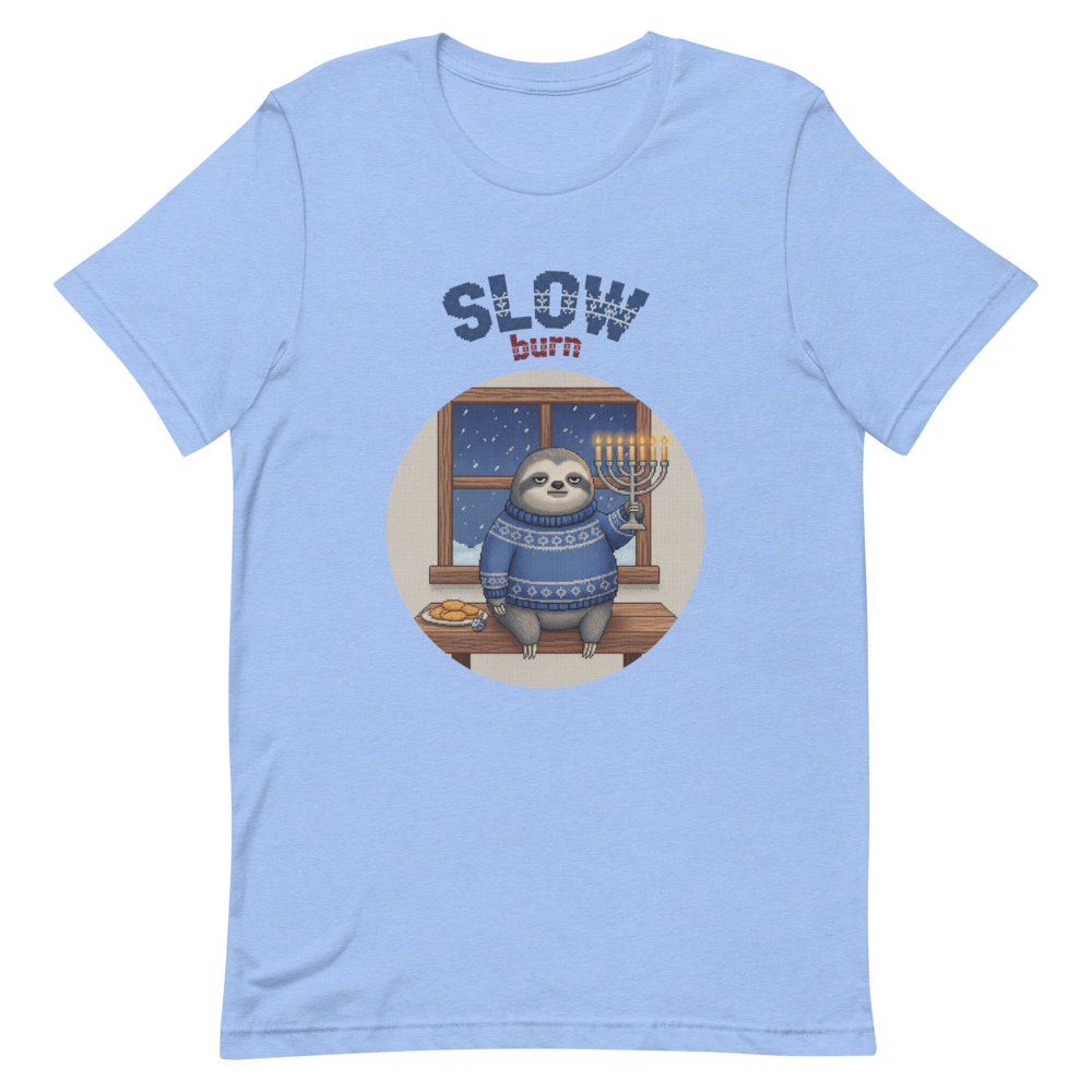 Slow Burn Ugly Christmas Tee โ Blue flat