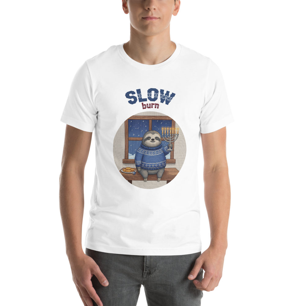Slow Burn Ugly Christmas Tee โ Pure White model