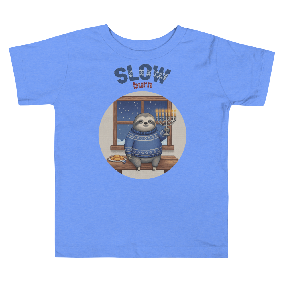 Slow Burn Toddler Ugly Christmas Tee โ Blue flat
